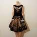 1950s circle skirt / Vintage 50's Southwest Desert Eagle Handpainted Sequin Skirt Blouse Set