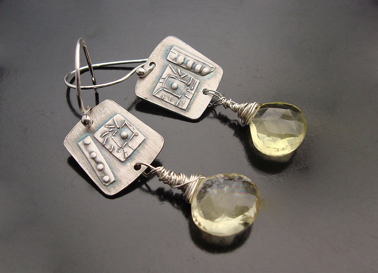 Sassafrass - Lemon Topaz and Fine Silver Earrings