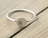 Tiny Silver Initial Ring