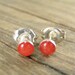 Cherry Red Tiny Stud Earrings