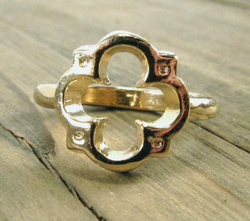 Gold Quatrefoil Ring