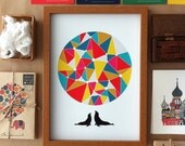 Sea Lions Art Print Wedding Birthday Anniversary GIft Children decor Kids poster Home Decor Pop Art Family
