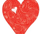 in Love / Heart illustration / Red