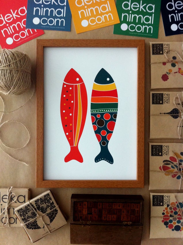 A Little Peacock Print / Red
