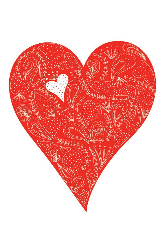 in Love / Heart illustration / Red