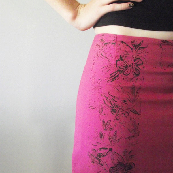 mini skirt bright pink lino printed floral short skirt raspberry spring summer trends - petrafanella