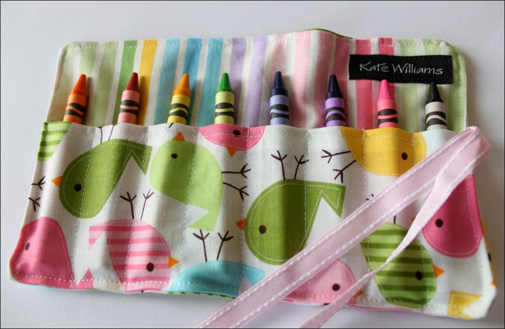 Pastel Peeps Mini Me Crayon Roll Organizer-8 Crayola Crayons Included-Great Gift or Party Favor