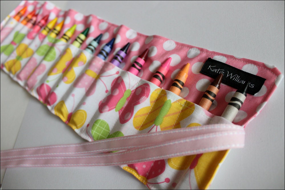 Butterfly Crayon Roll Organizer-16 Crayola Crayons Included-Makes Great Gift or Party Favor by Kate Williams