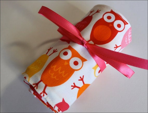 Pink Owls Crayon Roll-16 Crayola Crayons Included-Makes Great Gift or Stocking Stuffer or Organizer