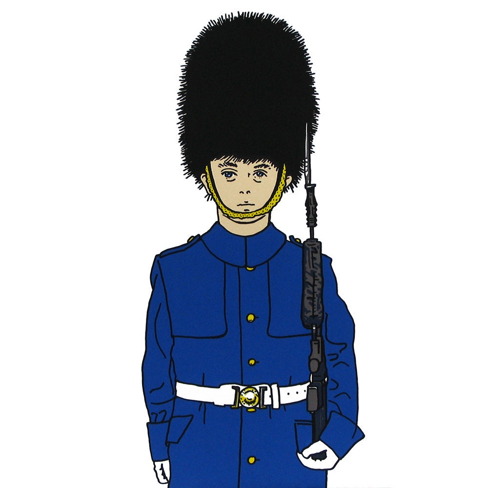 Screenprint: Royal Palace guardsman handmade print