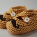 Mr. Mustache Yellow Baby Booties
