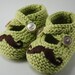 Mr. Mustache Green Baby Booties