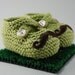 Mr. Mustache Green Baby Booties