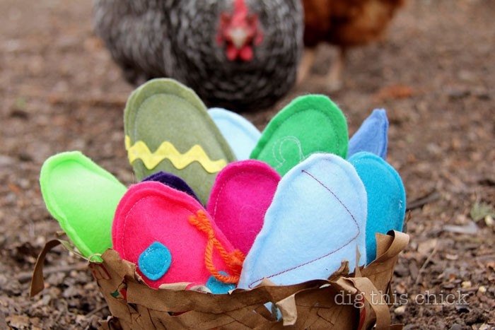 10 oversized fillable, reusable felt easter eggs