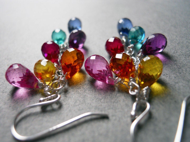 Multi color quartz teardrop earrings -  Goody Goody Gumdrops
