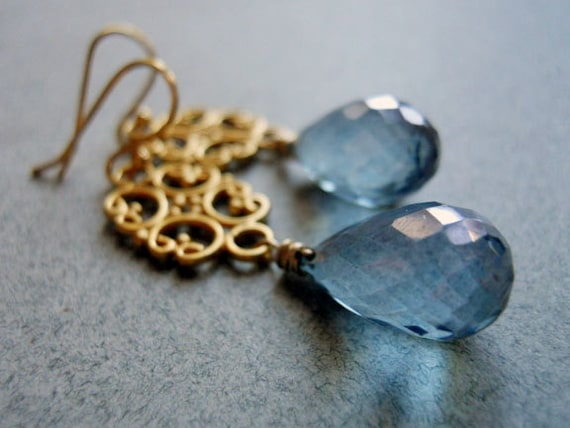 Items similar to I'm Ready For My Closeup Blue Quartz Chandeliers on Etsy