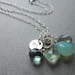 LEO Zodiac Necklace GREEN Cluster