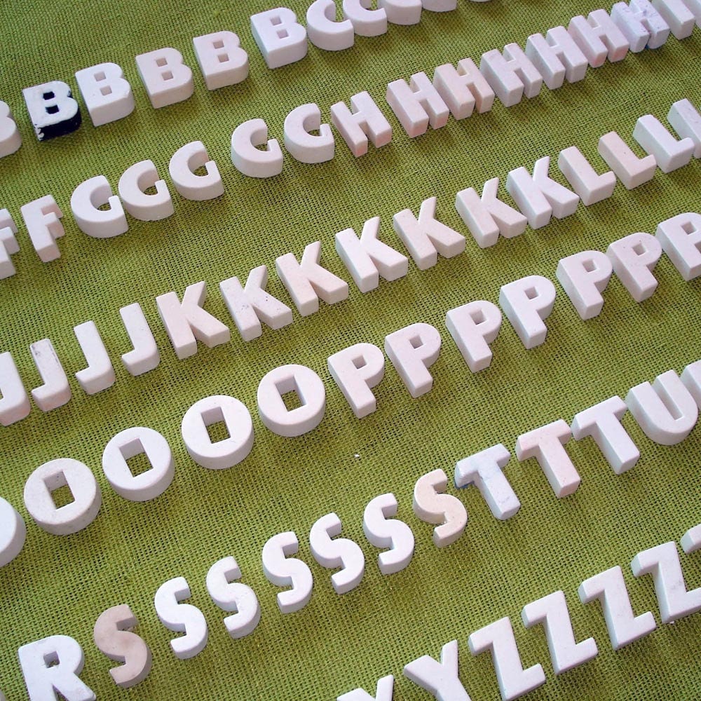 Dimensional Ceramic LETTERS - Art Deco - 3D Alphabet - 125 letters