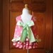 Baby girl top and ruffled bloomers pink shabby roses on deep pink Size 12Mo.