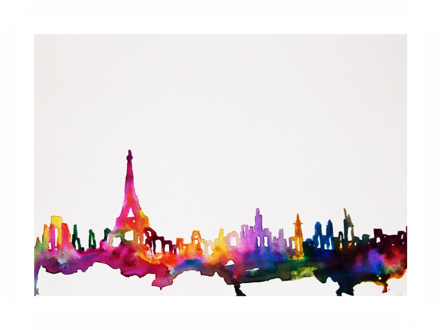 Paris Watercolor Illustration 11x14 Print