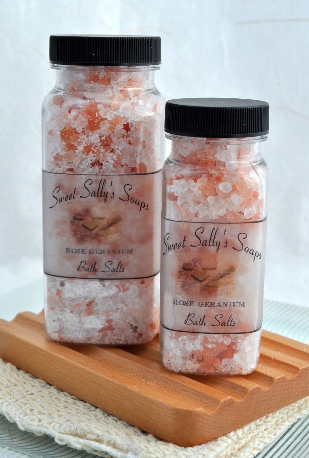 Rose Geranium Bath Salts, 8oz