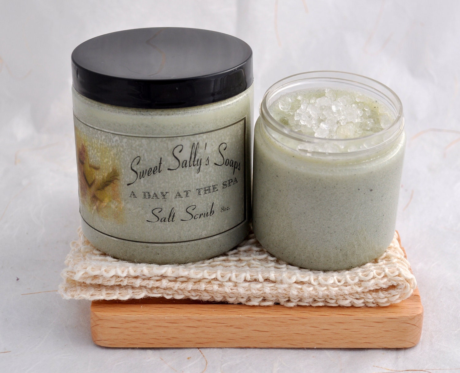 A Day at the Spa Salt Scrub, 8oz Emulsified Salt Scrub with Cambrian Blue Clay