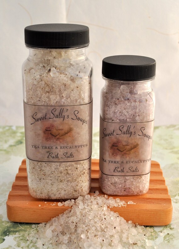Tea Tree and Eucalyptus Bath Salts 8oz by SweetSallysSoaps on Etsy