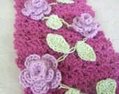 Download Now - CROCHET PATTERN Rose Garden Scarf - Pattern PDF
