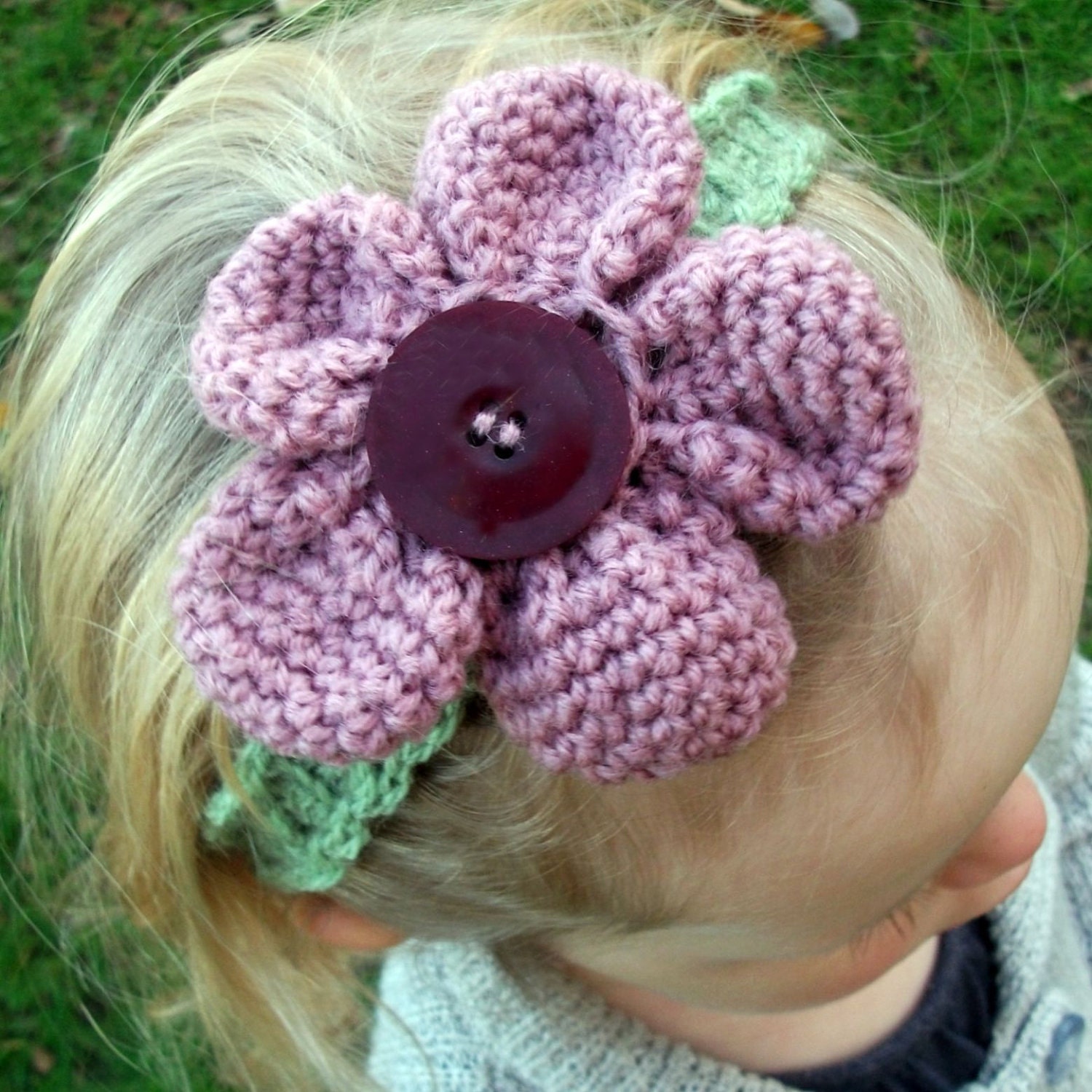 Download Now - CROCHET PATTERN Amigurumi Flower Headband - Baby to Adult - Pattern PDF