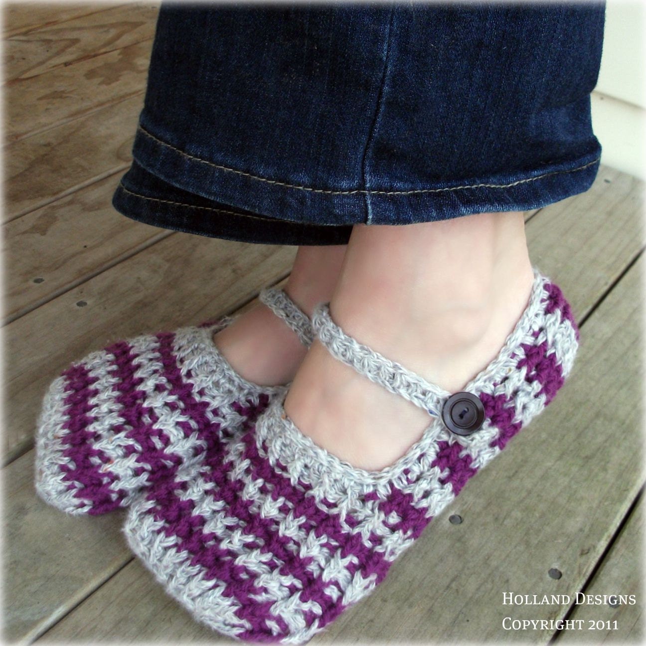 Download Now - CROCHET PATTERN Stripy Ribbed Slippers - Pattern PDF