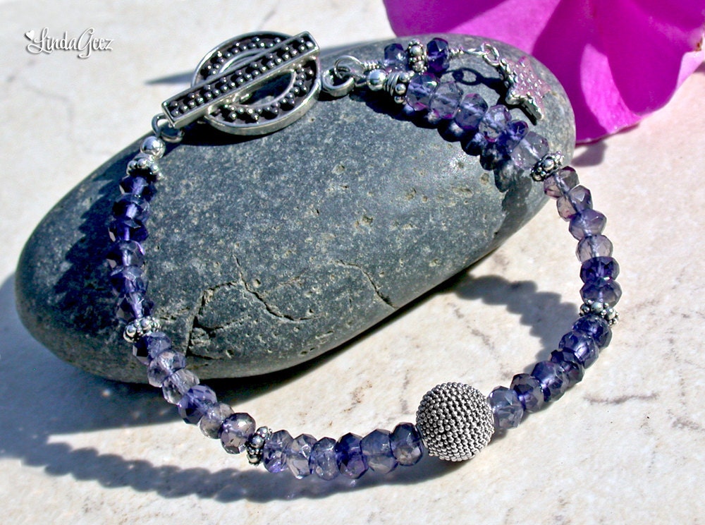 Starry Starry Night- Iolite Gemstone Bracelet by LindaGeez