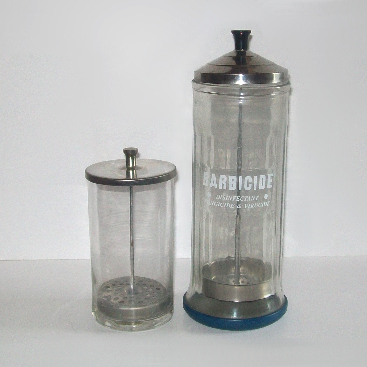 Vintage BARBER SHOP Glass Jars