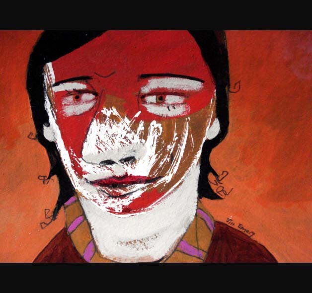 outsider EMERY original painting  ' she chooses to speak of injustice'