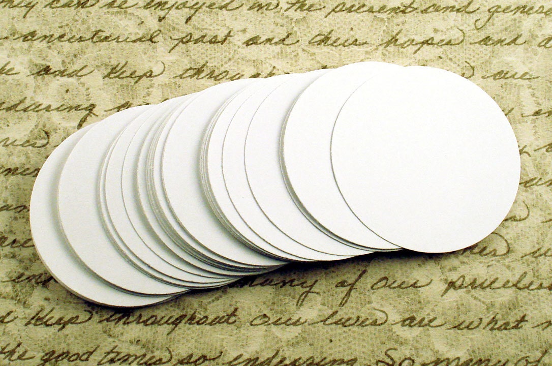 Paper Die Cut  2 inch  Circles  in  Snowy White