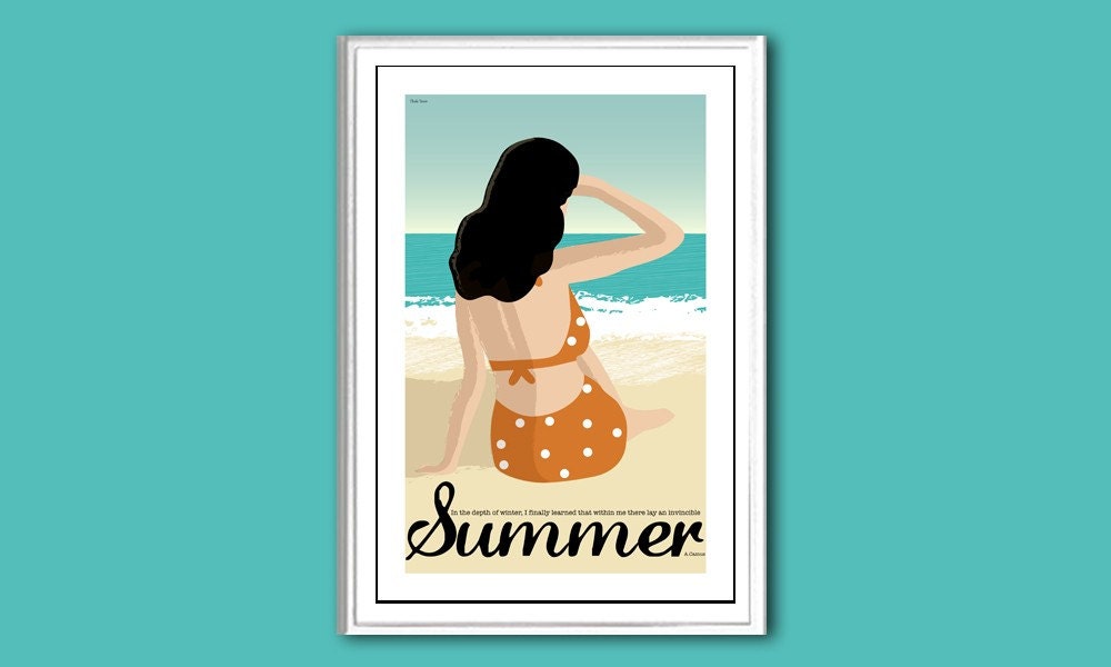 Poster Summer 12x18 inches retro print