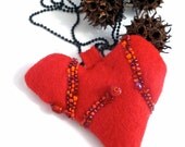 Valentine V, unique fiber art necklace