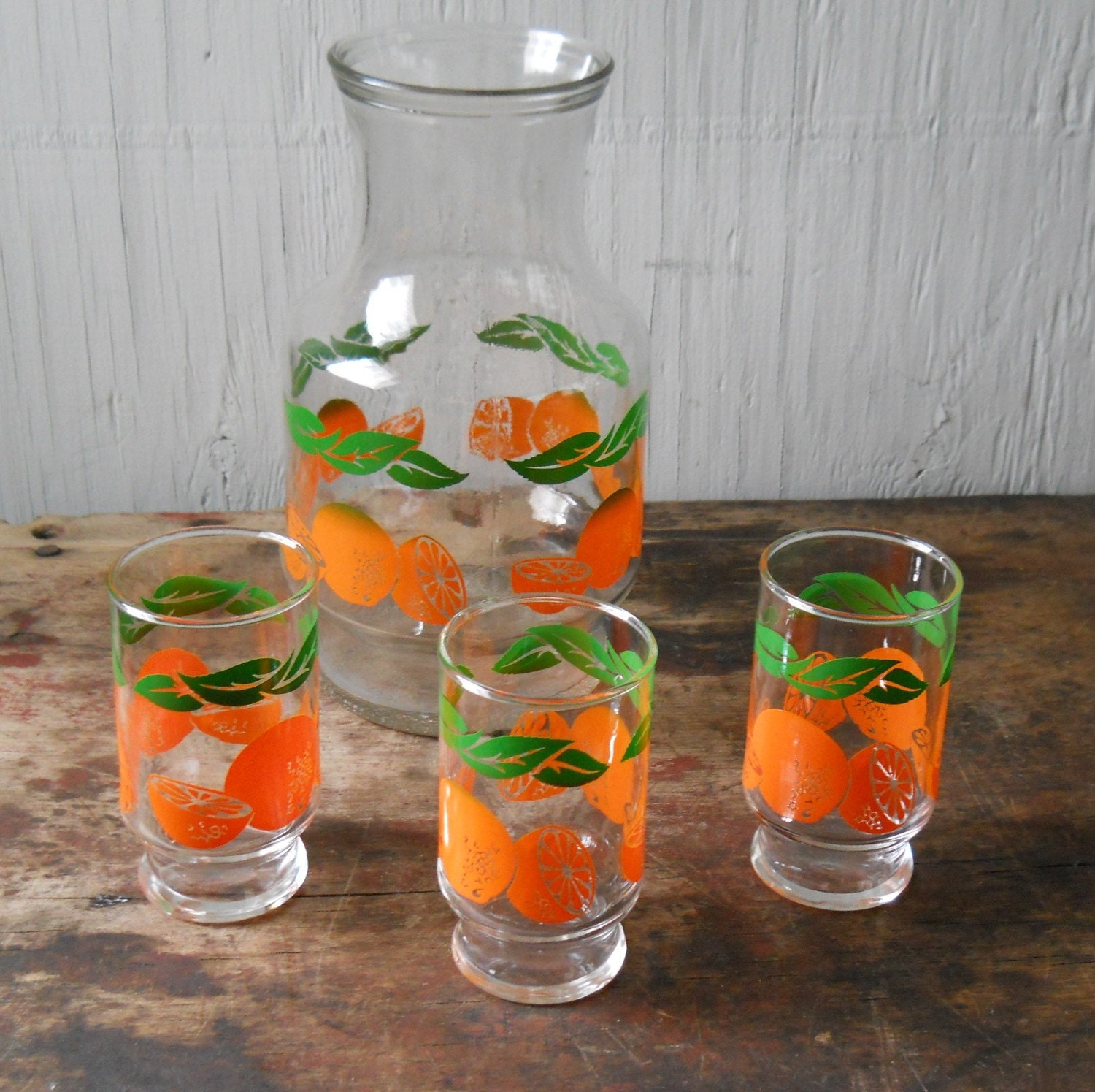 Vintage Orange Juice Set by lisabretrostyle2 on Etsy