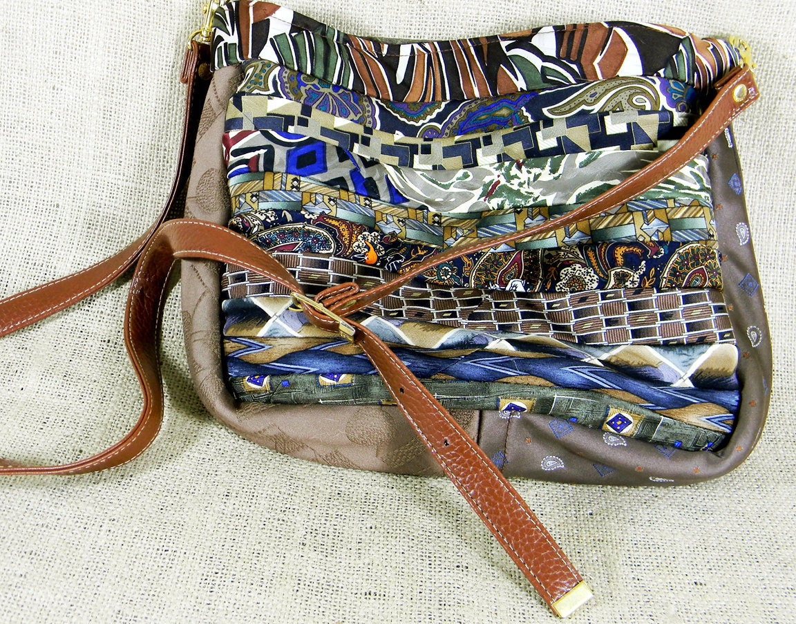 Shoulder Bag - Recycled Men's Ties - Reclaim2Fame