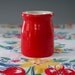 Vintage Hall China Syrup Jar Individual Creamer Syrup Pitcher Chinese Red Restaurant Ware 1960s.