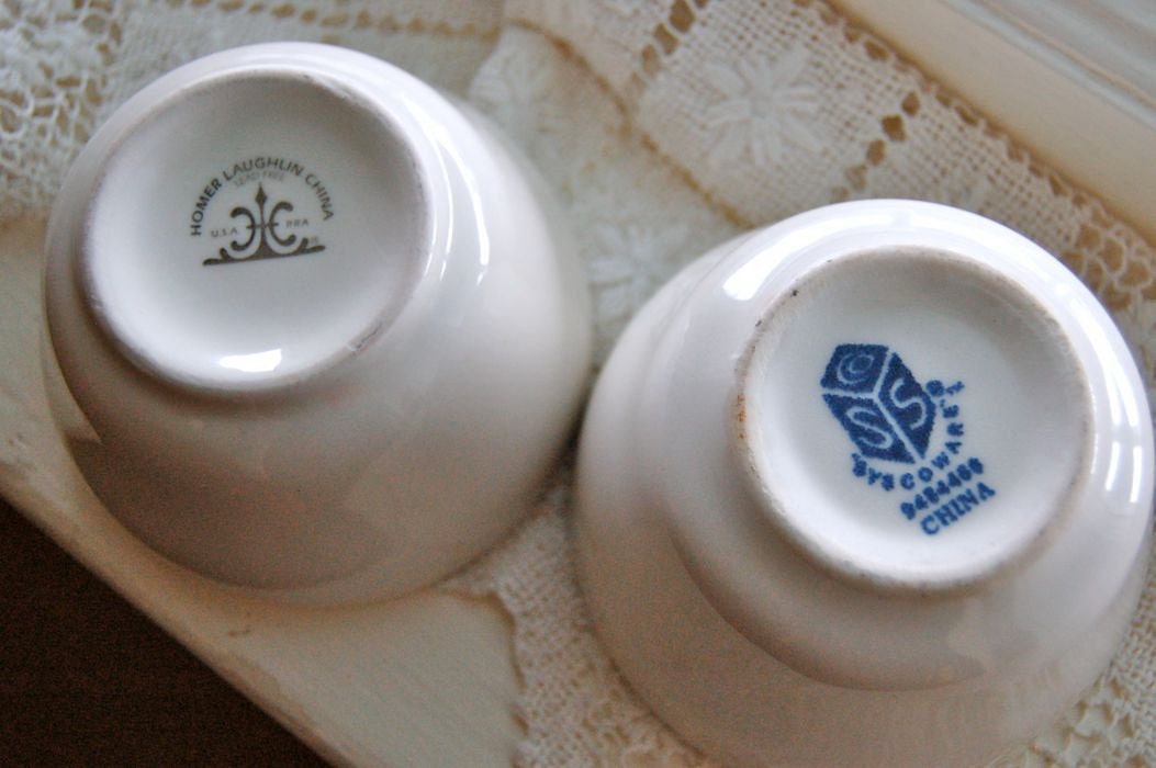SALE Vintage Mise En Place Bowls -- Whiteware