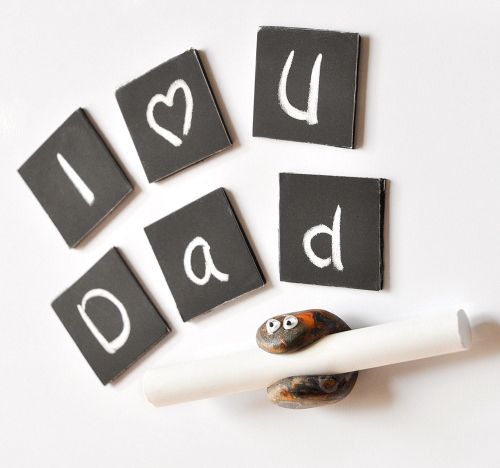 Eco Chalkboard Magnets Mini Writable Surface Father's Day Recycled Scrappy Chalk Monster Handmade Portable Message Center Wedding Day Gift