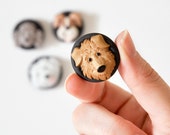 Dog Lover's Magnets Puppy Play in Black Polymer Clay Gift Set of 4 for Children's Room, Office, or School Decor - CreaShines