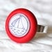 Nautical Summer Sailing Ring Sail Boat Button Jewelry in Glittering Ruby Red Polymer Clay