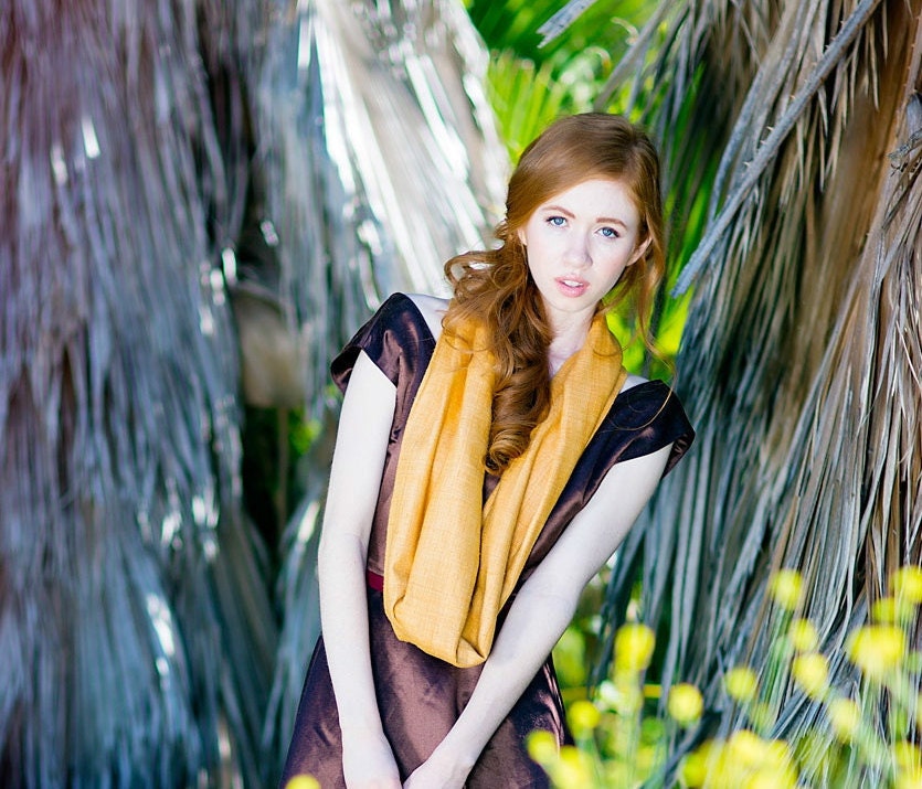 Saffron Silk Scarf- Organic & cruelty free
