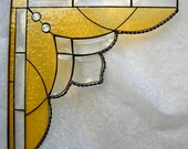 Lace Curtain PAIR Window Cafe Curtains or Corner Room Dividers of Stained Glass