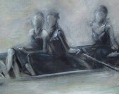 Elegantly Dressed Women Floating in the Mist - Fine Art Print