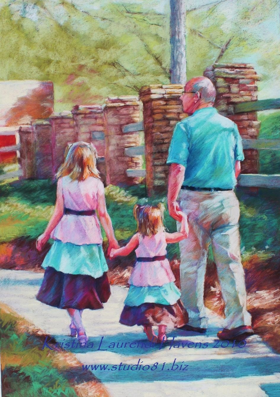 Custom Family Portrait in Pastel from Your Photograph