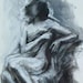 Female Figure, Drapery in Black and White - Large Print