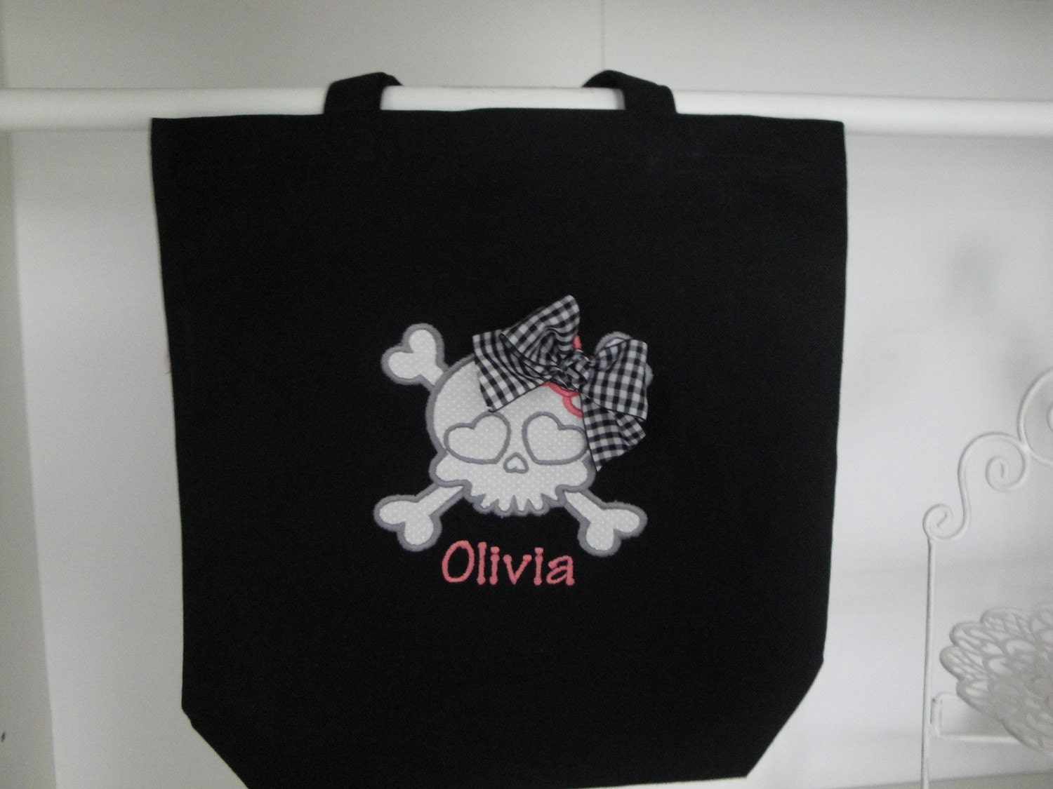 Trick or Treat Halloween Bag Personalized Tote Pumpkin Ghost Skull