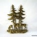 Family of Deer Brass Wall Hanging, 1950s Kitsch